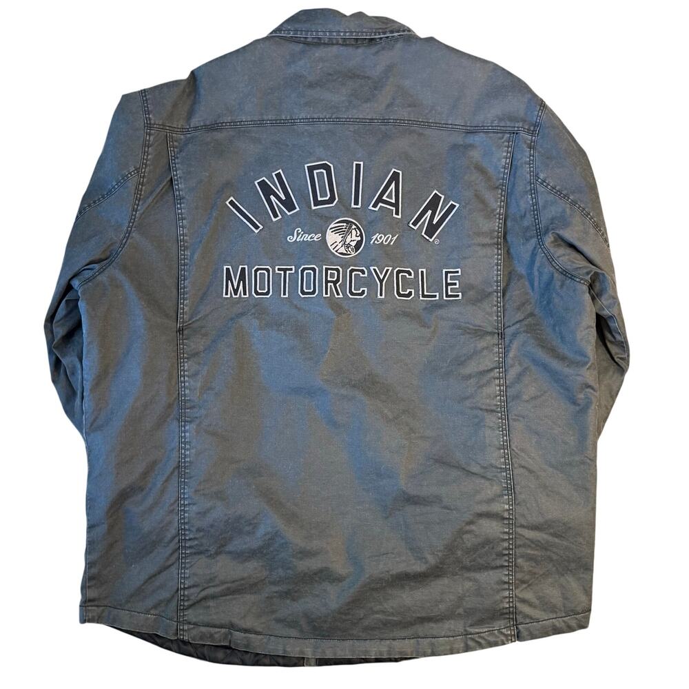 Indian Motorcycle Shacket Embroidered Quilt-Lined Workwear 100% Cotton Unisex XL